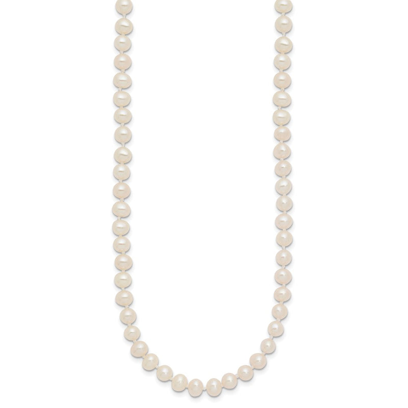 14K Yellow Gold 4 5mm White Near Round Freshwater Cultured Pearl 18 Inch Necklace