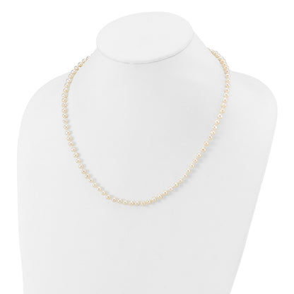 14K Yellow Gold 4 5mm White Near Round Freshwater Cultured Pearl 18 Inch Necklace