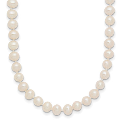 14K Yellow Gold 4 5mm White Near Round Freshwater Cultured Pearl 18 Inch Necklace