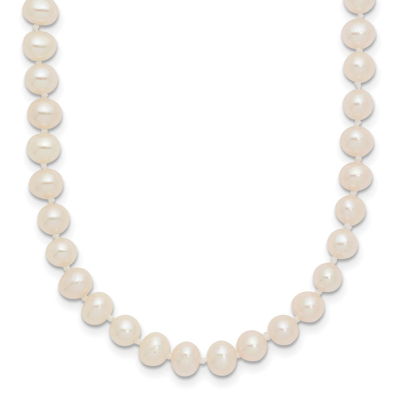14K Yellow Gold 4 5mm White Near Round Freshwater Cultured Pearl 18 Inch Necklace