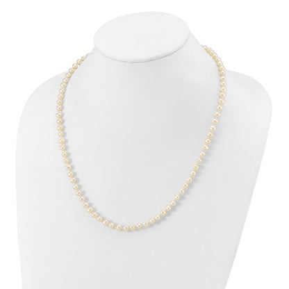 10K Yellow Gold 5-6mm White Near-Round Freshwater Cultured Pearl 20 Inch Necklace