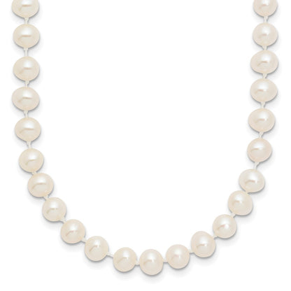 14K Yellow Gold 5 6mm White Near Round Freshwater Cultured Pearl 16 Inch Necklace
