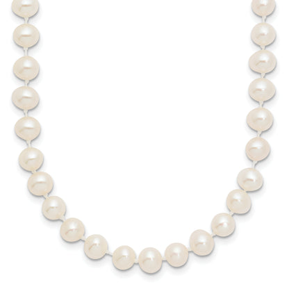 10K Yellow Gold 5-6mm White Near-Round Freshwater Cultured Pearl 20 Inch Necklace