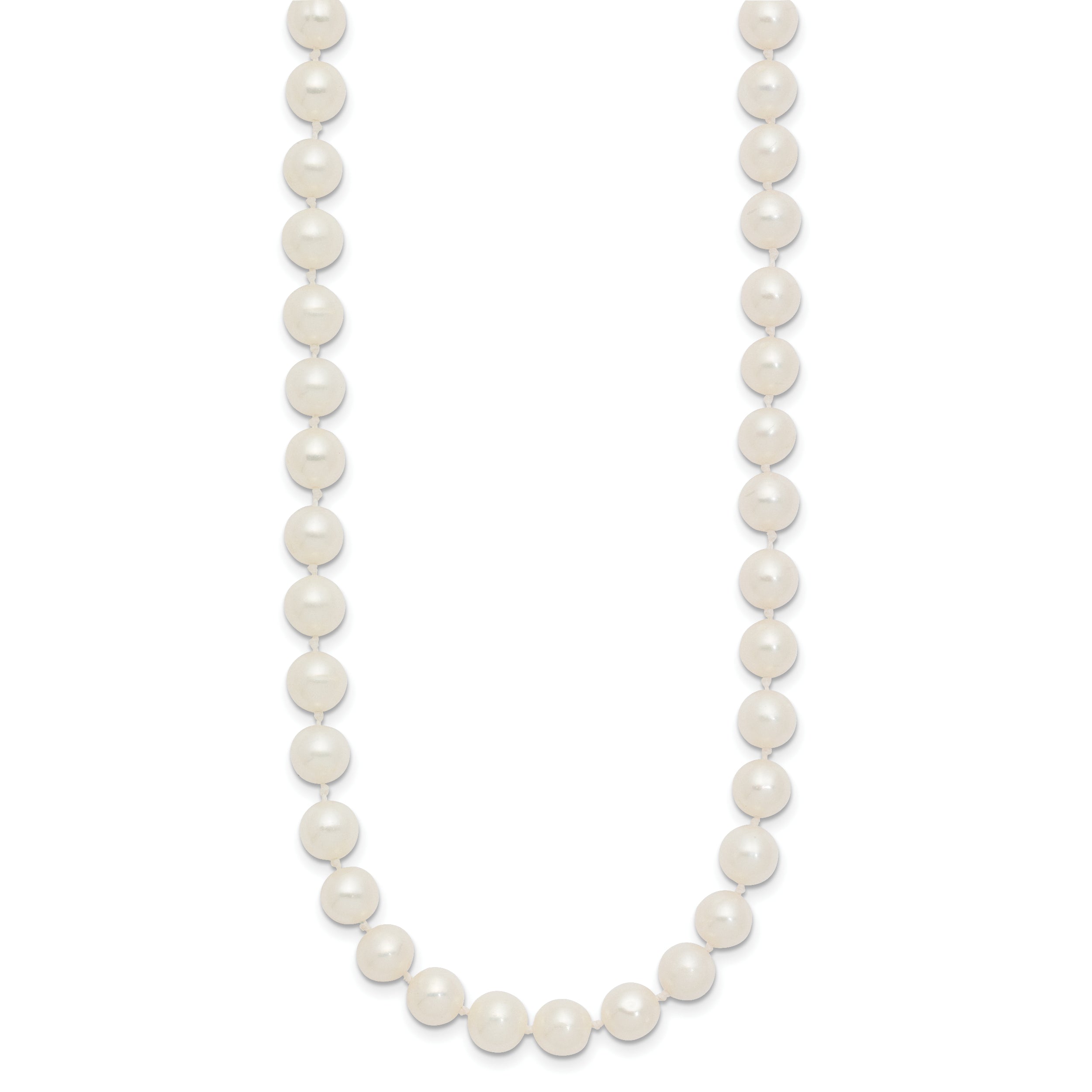 10K Yellow Gold 6-7mm White Near-Round Freshwater Cultured Pearl 20 Inch Necklace
