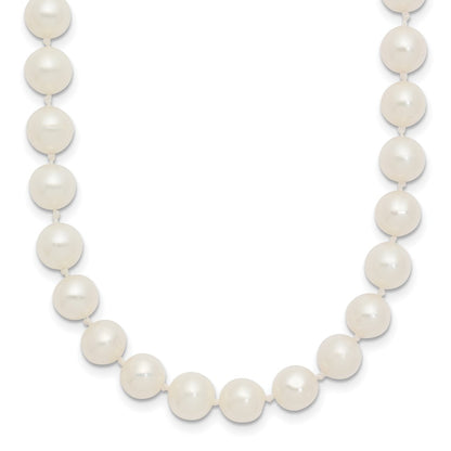 14K White Gold Wg 6-7mm White Near Round Freshwater Cultured Pearl Necklace