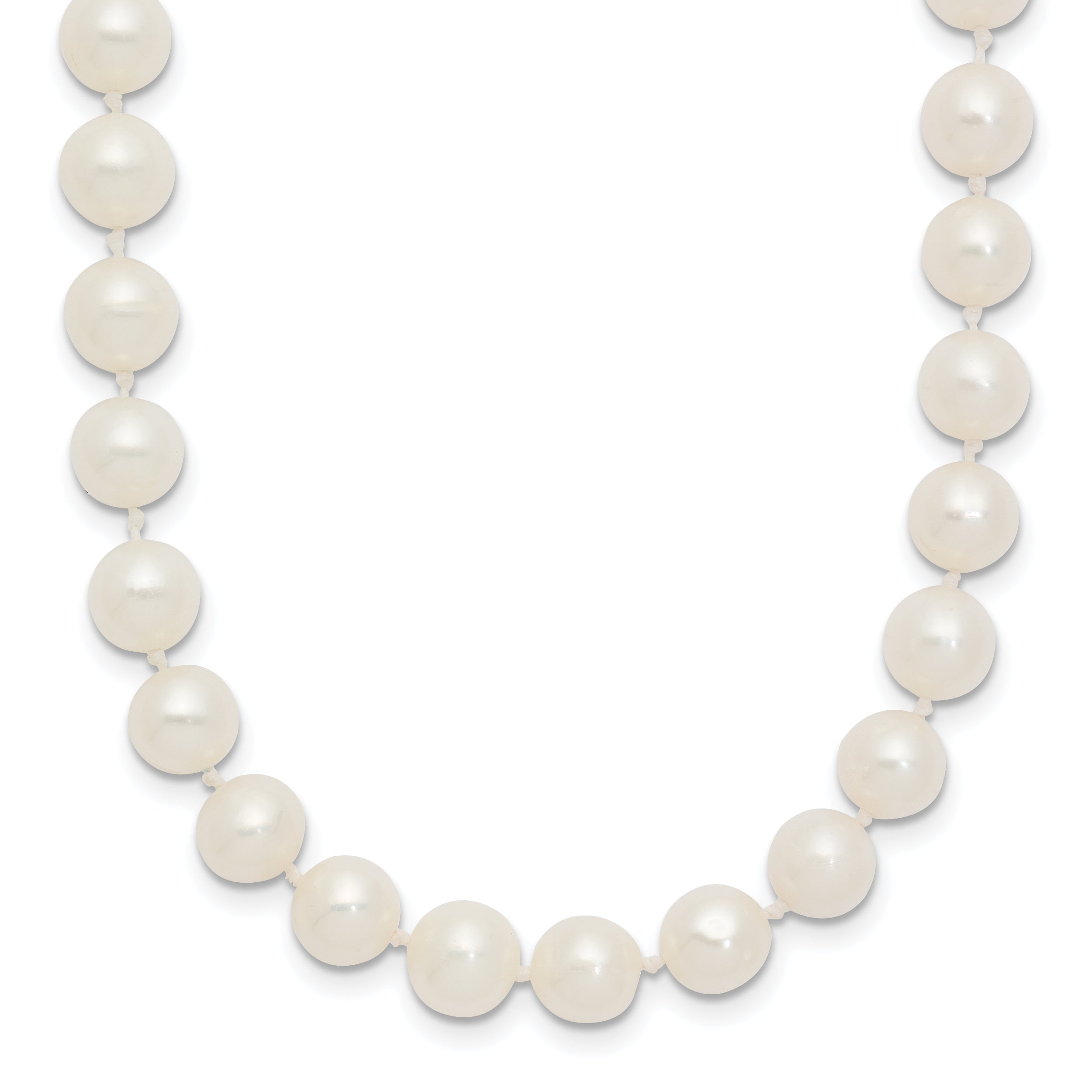 10K Yellow Gold 6-7mm White Near-Round Freshwater Cultured Pearl 18 Inch Necklace