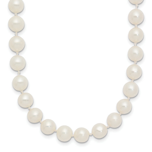 10K Yellow Gold 6-7mm White Near-Round Freshwater Cultured Pearl 28 Inch Necklace