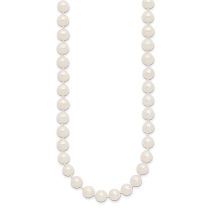 10K Yellow Gold 7-8mm White Near-Round Freshwater Cultured Pearl 16 Inch Necklace