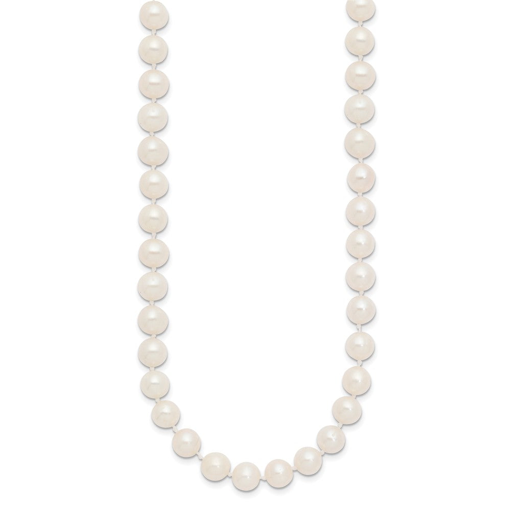 10K Yellow Gold 7-8mm White Near-Round Freshwater Cultured Pearl 18 Inch Necklace