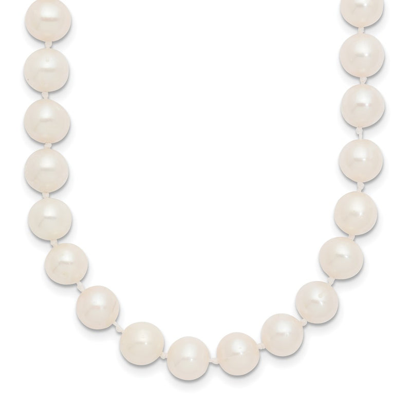 14K White Gold Wg 7-8mm White Near Round Freshwater Cultured Pearl Necklace