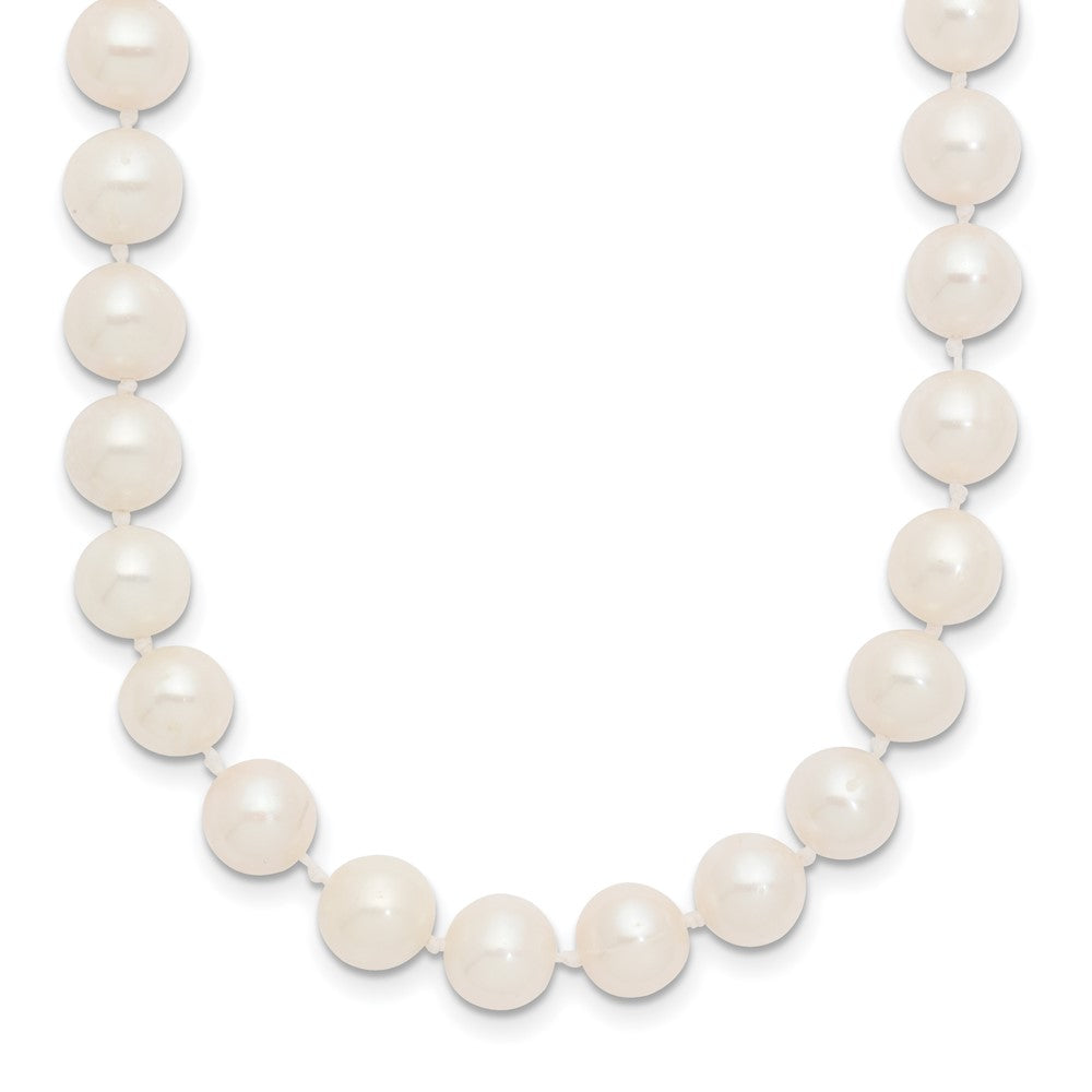 14K White Gold Wg 7-8mm White Near Round Freshwater Cultured Pearl Necklace