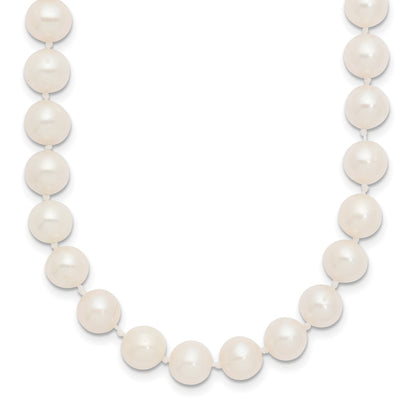 14K White Gold Wg 7-8mm White Near Round Freshwater Cultured Pearl Necklace