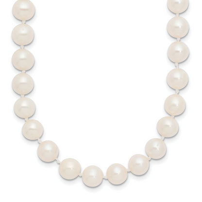 10K Yellow Gold 7-8mm White Near-Round Freshwater Cultured Pearl 16 Inch Necklace