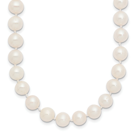 10K Yellow Gold 7-8mm White Near-Round Freshwater Cultured Pearl 20 Inch Necklace