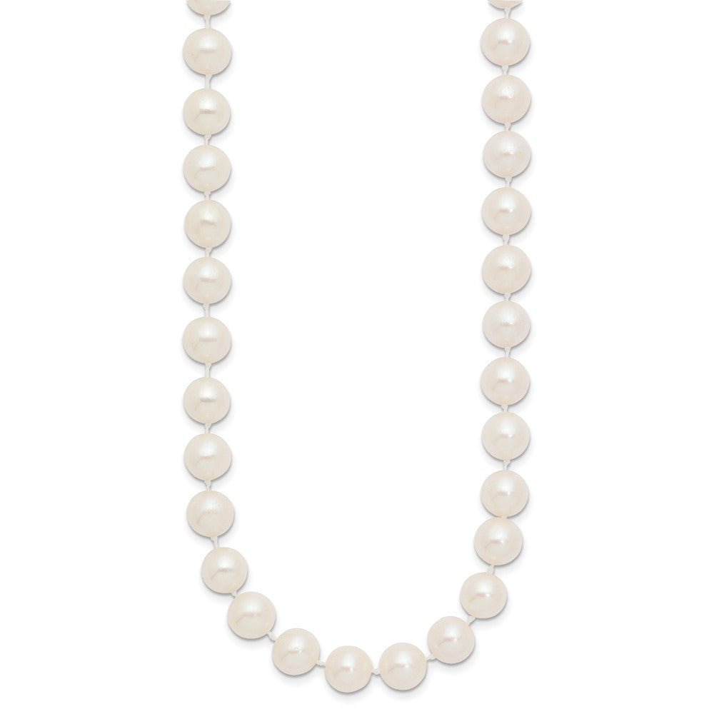 10K Yellow Gold 8-9mm White Near Round Freshwater Cultured Pearl 18Inch Necklace