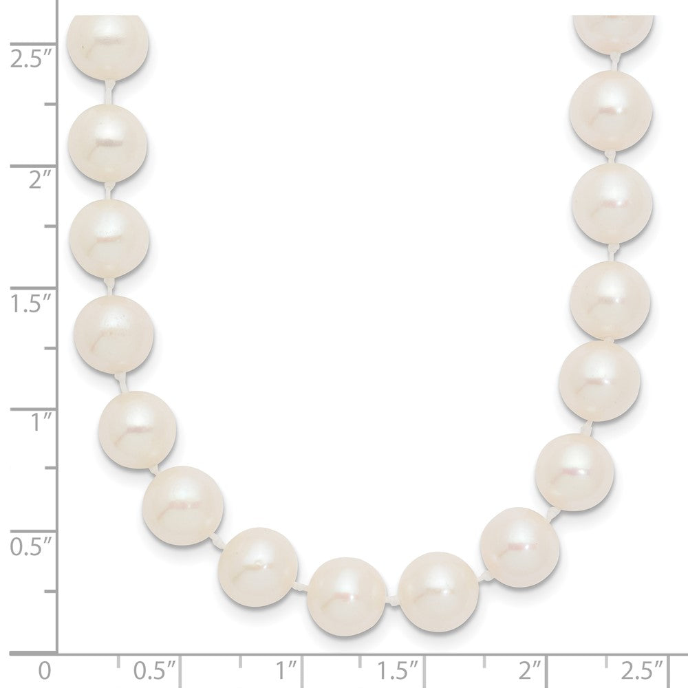 14K Yellow Gold 8 9mm White Near Round Freshwater Cultured Pearl 20 Inch Necklace