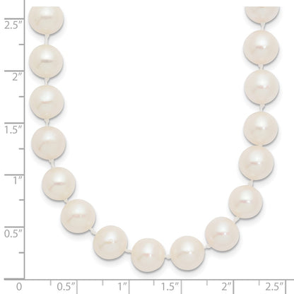 14K Yellow Gold 8 9mm White Near Round Freshwater Cultured Pearl 20 Inch Necklace