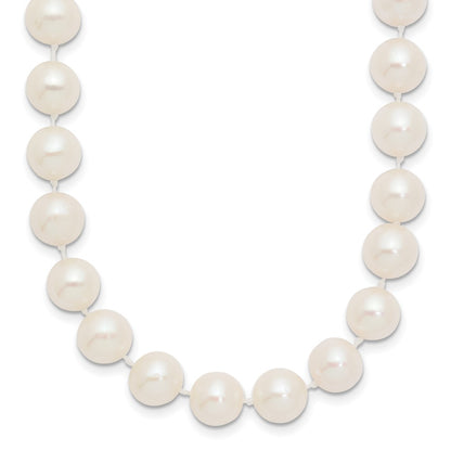 10K Yellow Gold 8-9mm White Near Round Freshwater Cultured Pearl 18Inch Necklace