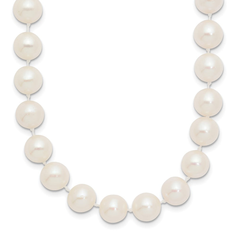 10K Yellow Gold 8-9mm White Near Round Freshwater Cultured Pearl 18Inch Necklace