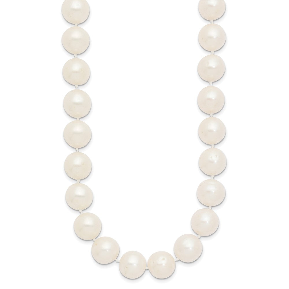 14K Yellow Gold 11 12mm White Near Round Freshwater Cultured Pearl 24 Inch Necklace
