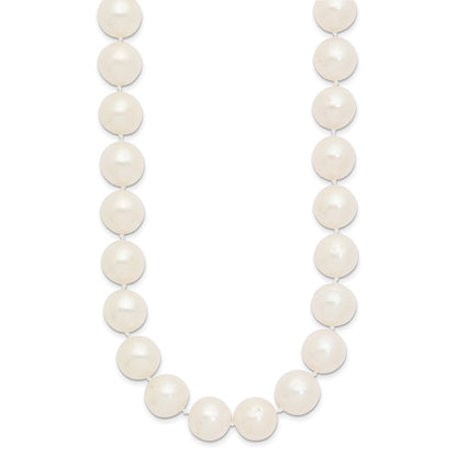 14K Yellow Gold 11 12mm White Near Round Freshwater Cultured Pearl 24 Inch Necklace