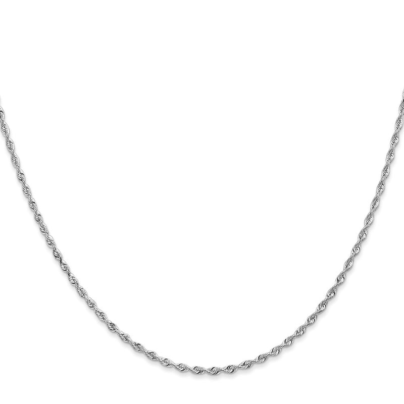 14K White Gold 24 Inch 1.85mm Diamond Cut Quadruple Rope Lobster Clasp Chain Necklace