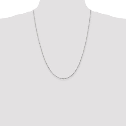 14K White Gold 24 Inch 1.85mm Diamond Cut Quadruple Rope Lobster Clasp Chain Necklace