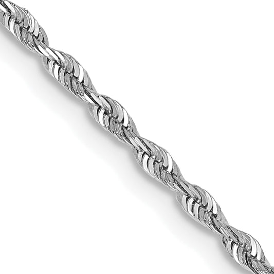 14K White Gold 20 Inch 1.85mm Diamond Cut Quadruple Rope Lobster Clasp Chain
