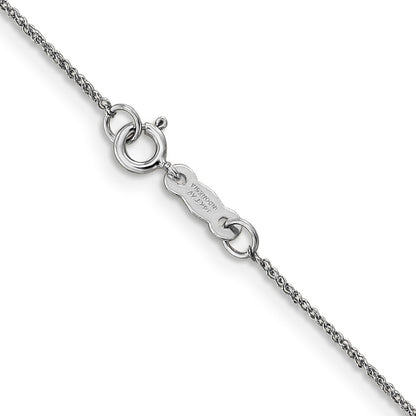 14K White Gold 22 Inch .70mm Ropa With Spring Ring Clasp Chain Necklace