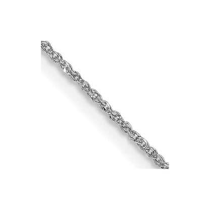 14K White Gold 14 Inch .70mm Ropa With Spring Ring Clasp Chain Necklace