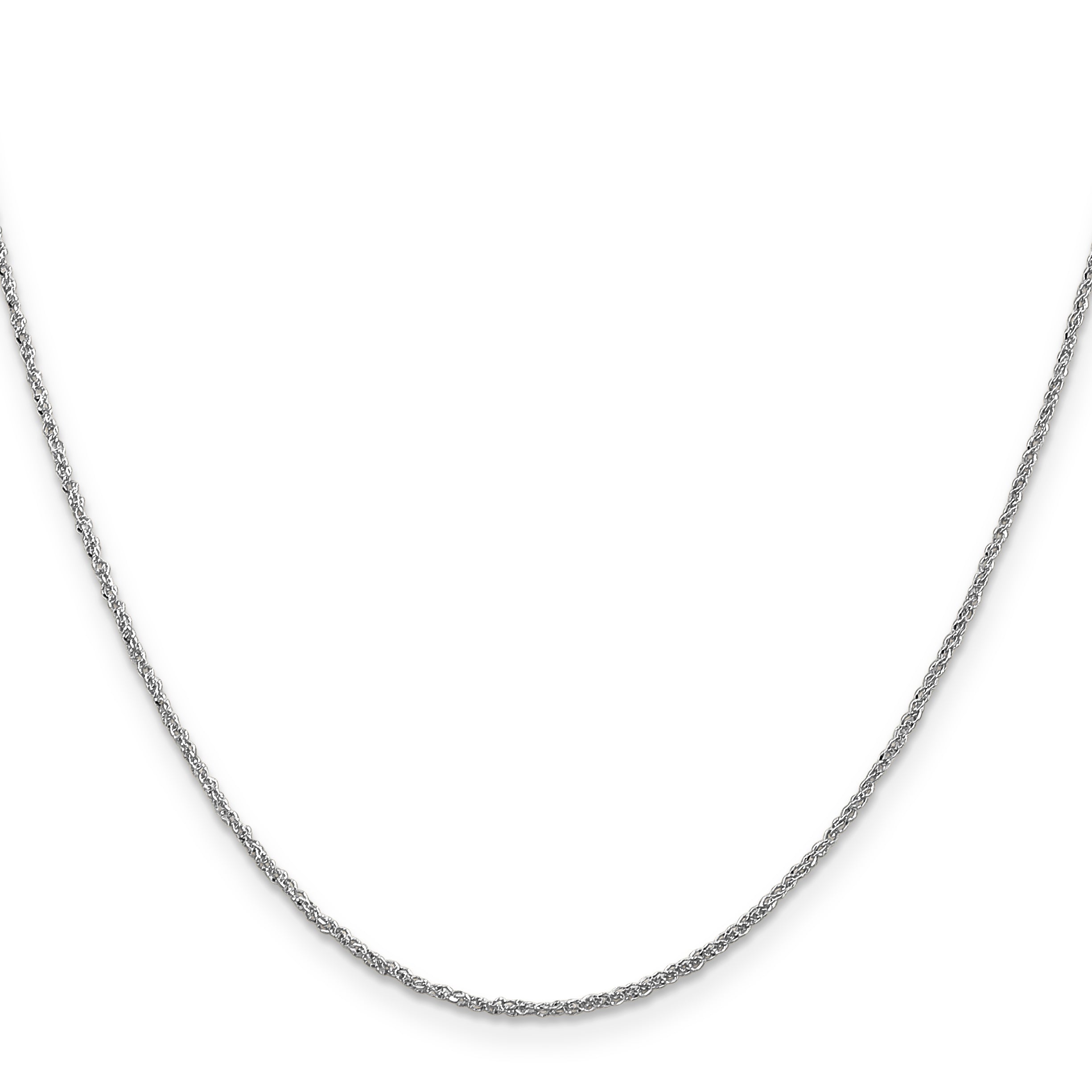 14K White Gold 20 Inch 1.1mm Ropa With Spring Ring Clasp Chain