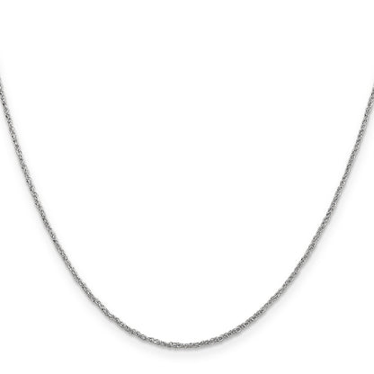 14K White Gold 20 Inch 1.1mm Ropa With Spring Ring Clasp Chain