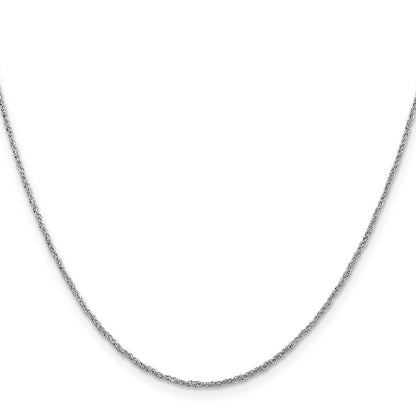 14K White Gold 14 Inch 1.1mm Ropa With Spring Ring Clasp Chain Necklace