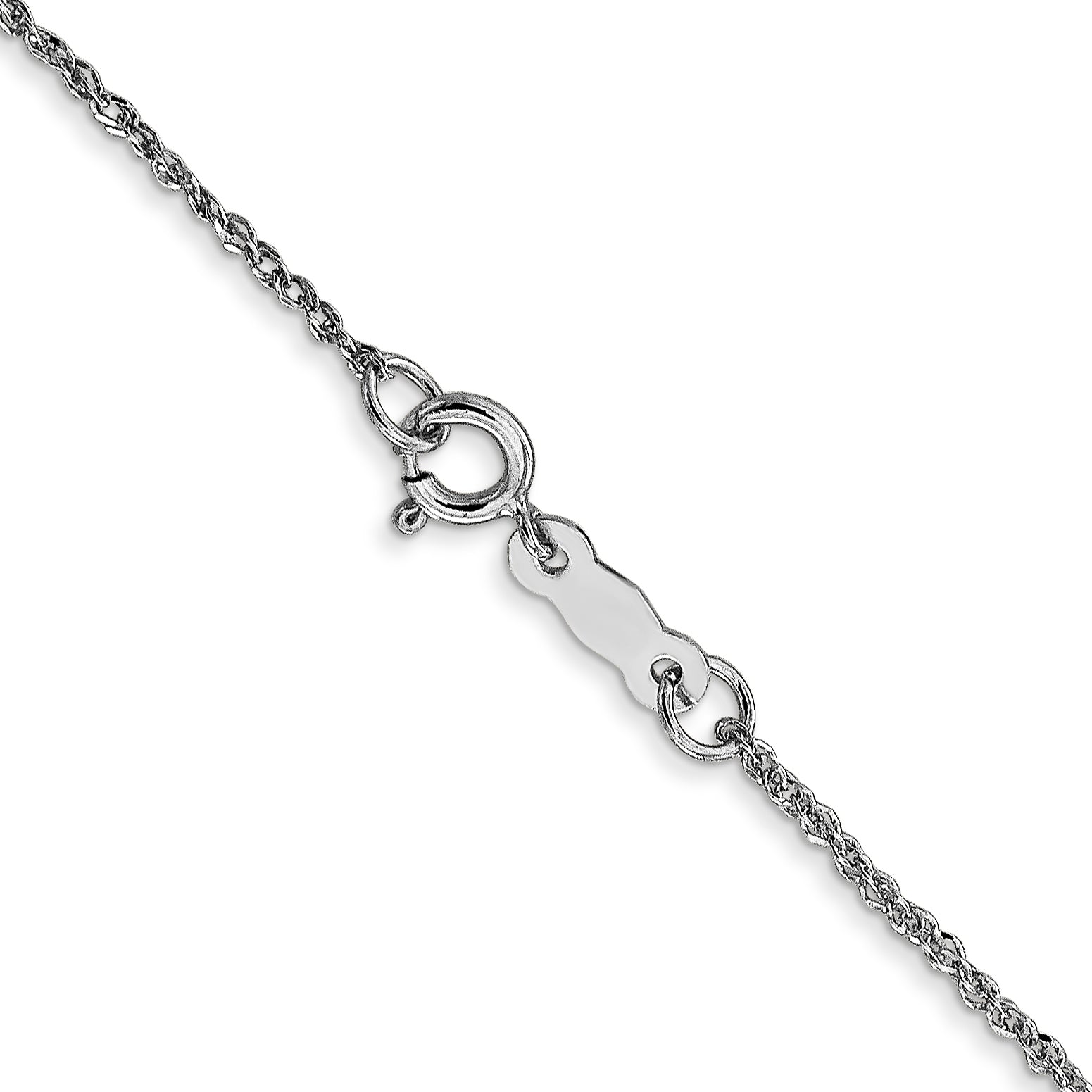 14K White Gold 20 Inch 1.1mm Ropa With Spring Ring Clasp Chain