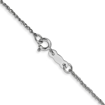 14K White Gold 20 Inch 1.1mm Ropa With Spring Ring Clasp Chain