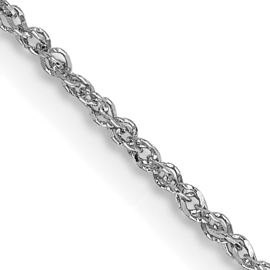 14K White Gold 20 Inch 1.1mm Ropa With Spring Ring Clasp Chain