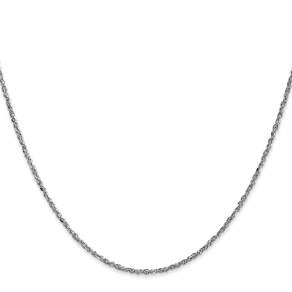 14K White Gold 24 Inch 1.7mm Ropa With Lobster Clasp Chain Necklace