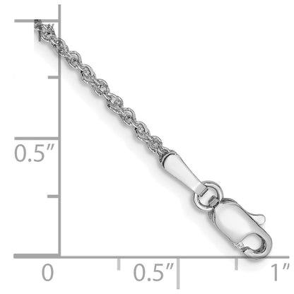 14K White Gold D/C 1.7mm Ropa Chain Anklet