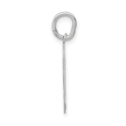 14K White Gold 14Kw Medium Satin Number 0 Charm