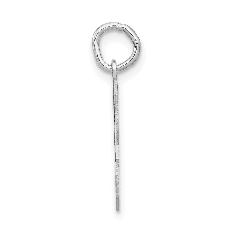 14k White Gold 14kw Medium Satin Number 3 Charm
