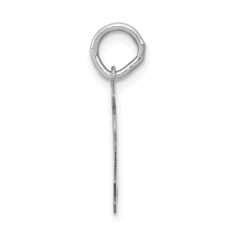 14k White Gold 14kw Medium Satin Number 5 Charm