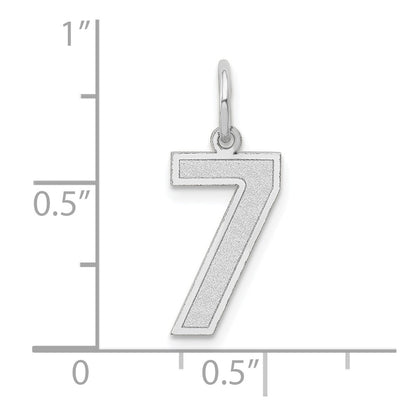 14k White Gold 14kw Medium Satin Number 7 Charm