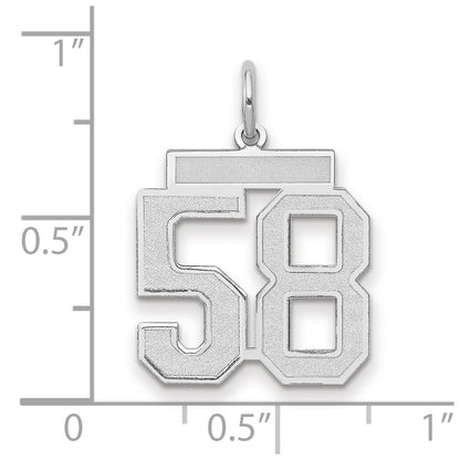 14k White Goldw Medium Satin Number 58 Charm