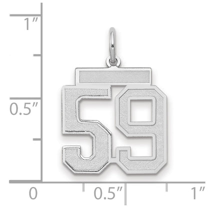 14k White Goldw Medium Satin Number 59 Charm