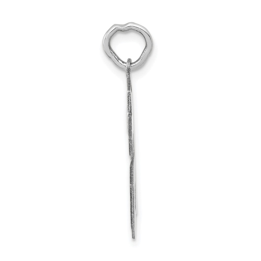 14k White Goldw Medium Satin Number 66 Charm