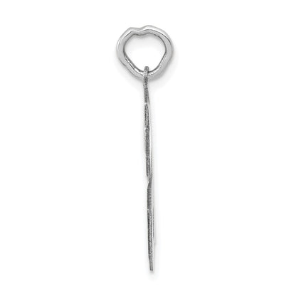 14k White Goldw Medium Satin Number 66 Charm