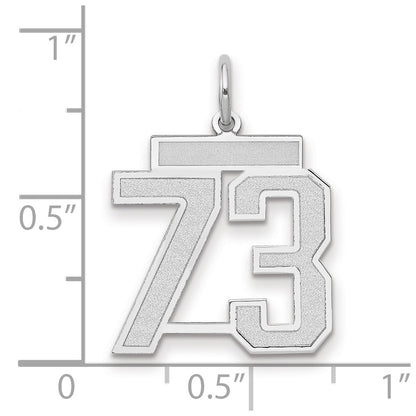14k White Goldw Medium Satin Number 73 Charm