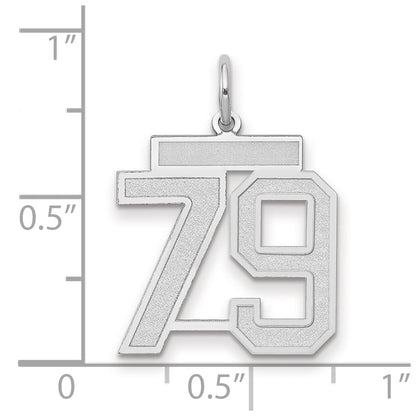 14k White Goldw Medium Satin Number 79 Charm