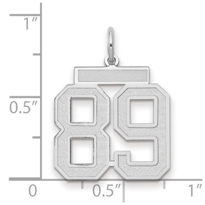 14k White Goldw Medium Satin Number 89 Charm
