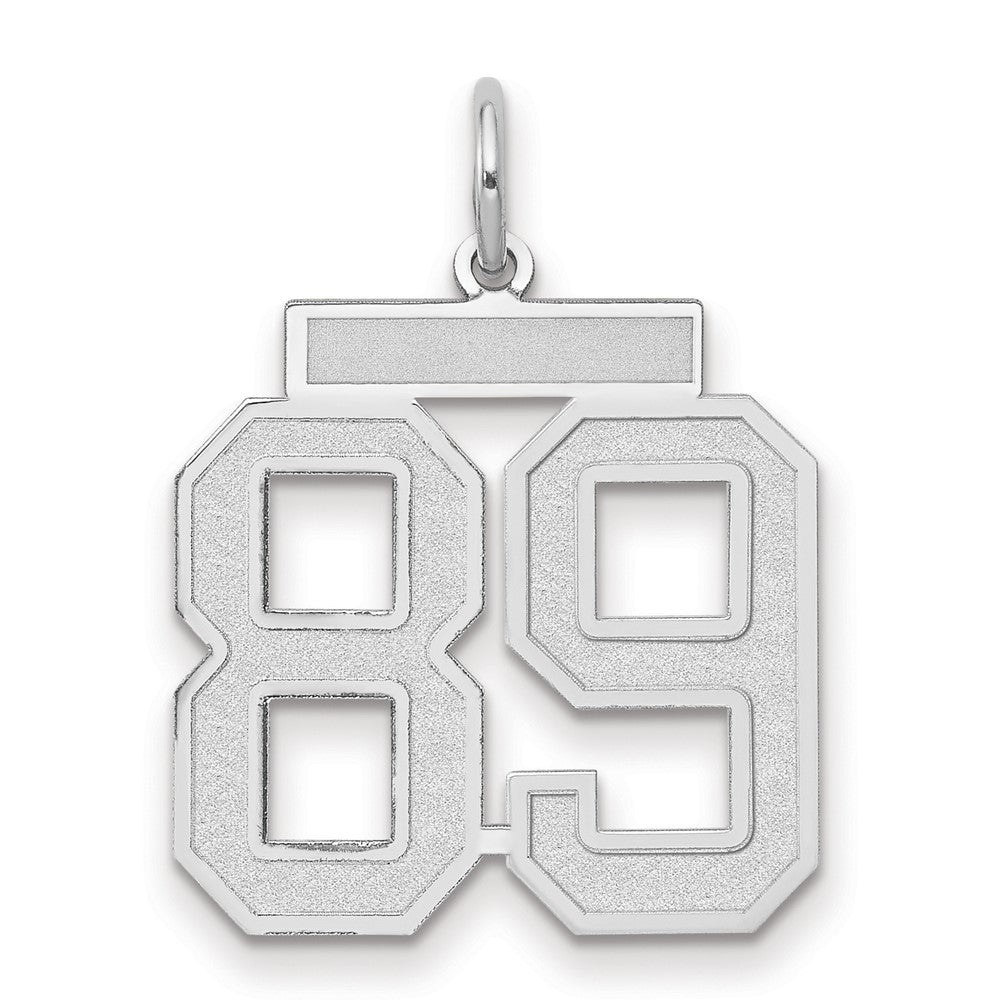 14k White Goldw Medium Satin Number 89 Charm